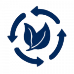 Icône circulaire symbolisant la durabilité et la démarche écoresponsable