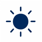 Icône représentant le soleil, symbole de la protection solaire et thermique des vitrages